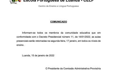 Comunicado – Retoma das aulas na modalidade presencial