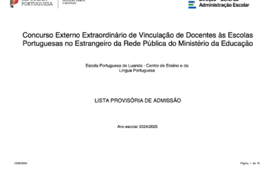 Concurso externo extraordinário de vinculação de docentes à EPL – Listas Provisórias
