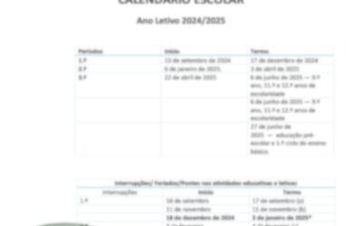 Calendário Escolar 2024-2025