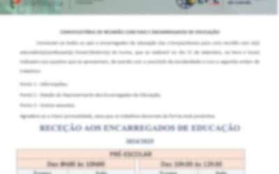 Convocatória de Reunião com Pais e Encarregados de Educação