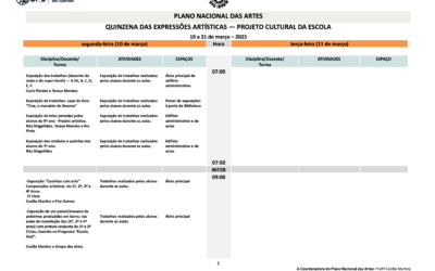Quinzena das Expressões Artísticas – 10 a 21 de março de 2025