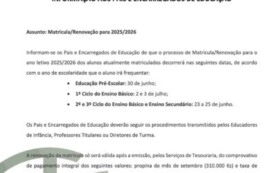 Matrícula/Renovação para 2025/2026