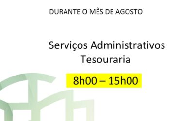 Comunicado: Horário de atendimento ao público durante o mês de agosto