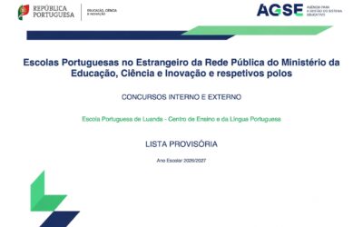 Listas provisórias de admissão e exclusão – Concurso interno e concurso externo de docentes para a Escola Portuguesa de Luanda da rede pública do Ministério da Educação, Ciência e Inovação e dos respetivos polos