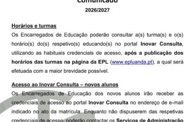 Abertura do ano letivo 2026-2027